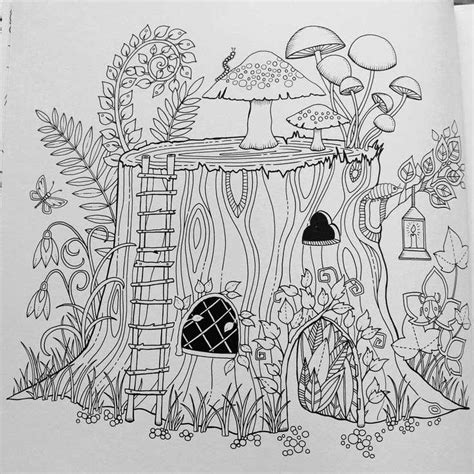 Magical woodland coloring pages